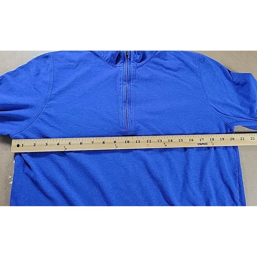 J McLaughlin 1/4 Zip Pullover Mens‎ MEDIUM Blue Cotton Stretch Golf Preppy